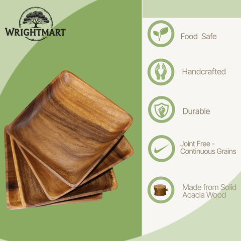 WRIGHTMART charcuterie plate wood ideal for elegant appetizers at home