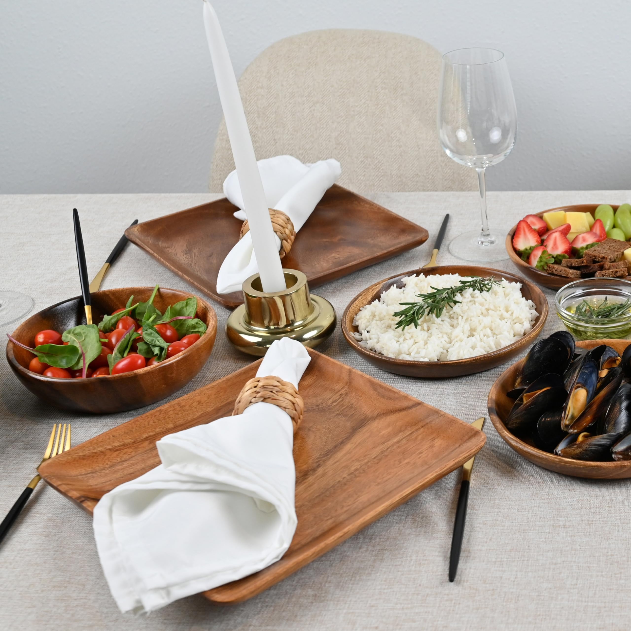 WRIGHTMART steak dinner plate wooden 10in ready for hearty meals