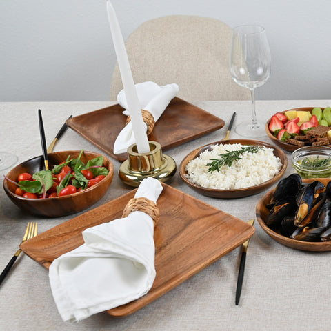 WRIGHTMART steak dinner plate wooden 10in ready for hearty meals