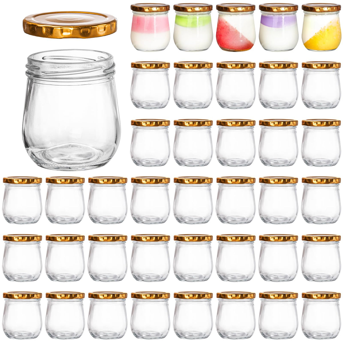 WRINGKIT 6oz glass mason jar with airtight lid for jam storage and freshness.