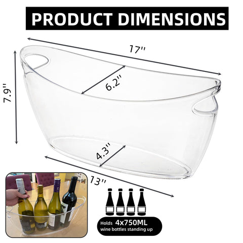WRINGKIT large-capacity ice tub in see-through acrylic for quick ice checks