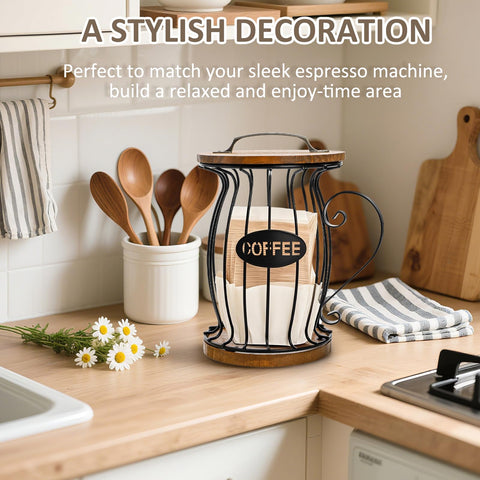WRINGKIT Rustic matte black metal frame blends with any coffee station layout