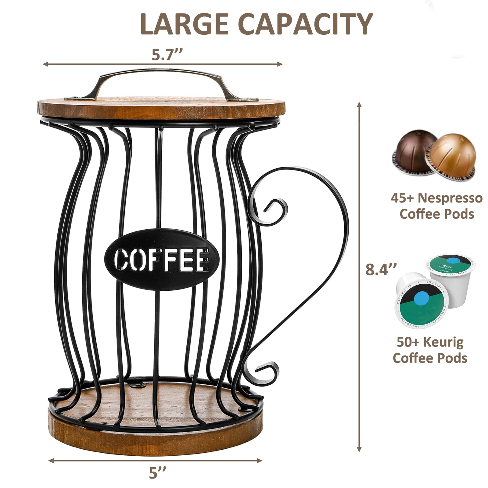 WRINGKIT Rustic mug-style silhouette pod holder adds charm while keeping capsules within reach