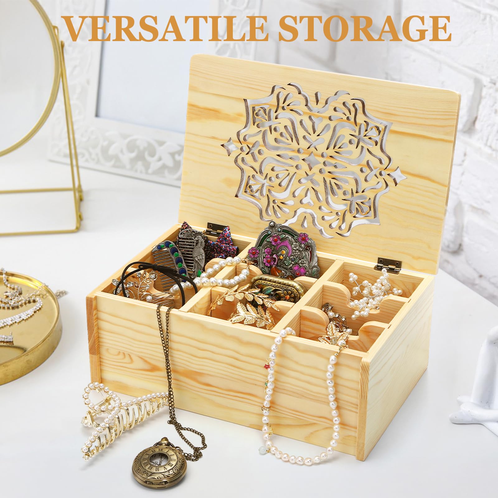 WRINGKIT wooden chest fits on counters or cabinets for clutter-free storage