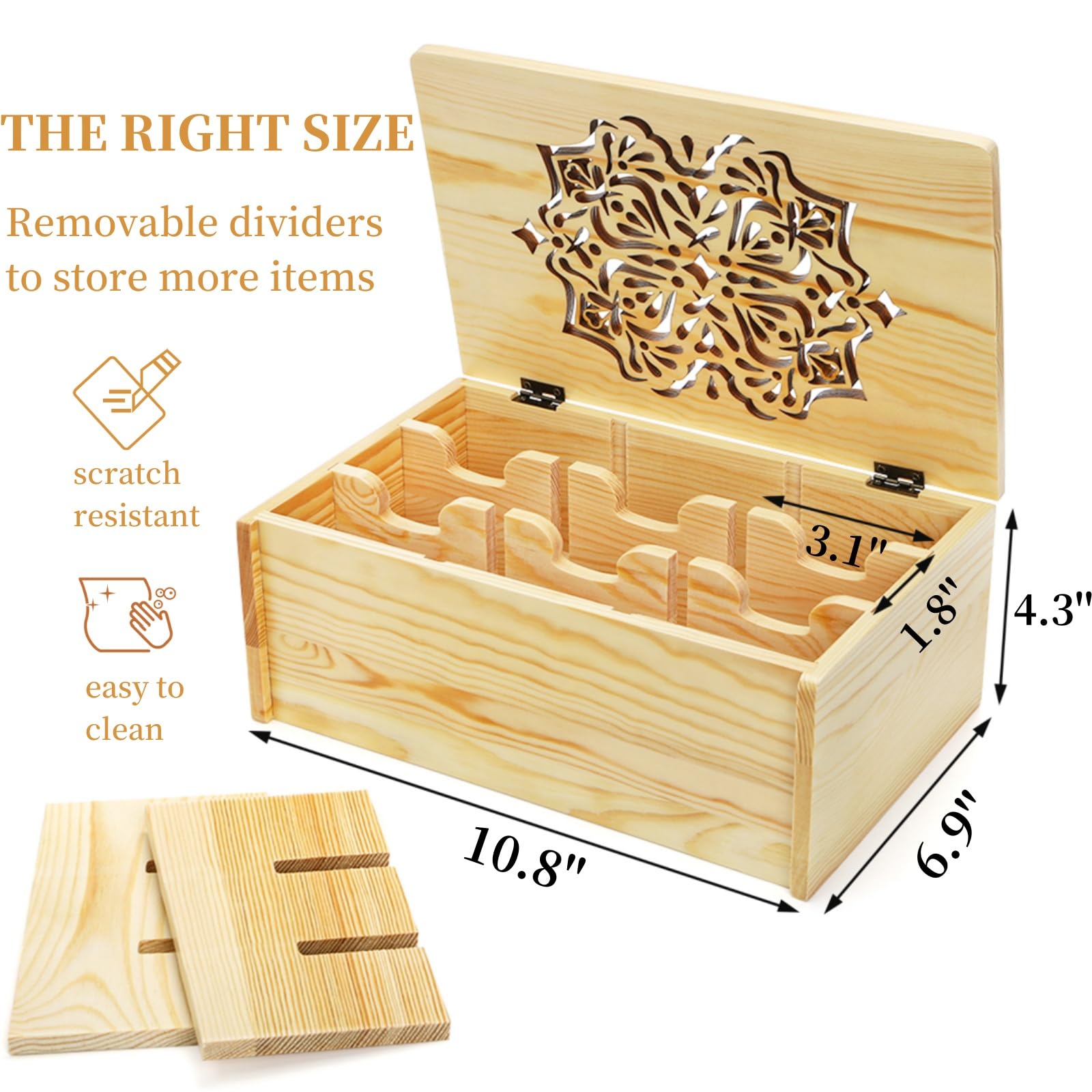 WRINGKIT tea bag organizer in natural pine material offers durable, splinter-free surface
