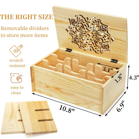 WRINGKIT tea bag organizer in natural pine material offers durable, splinter-free surface
