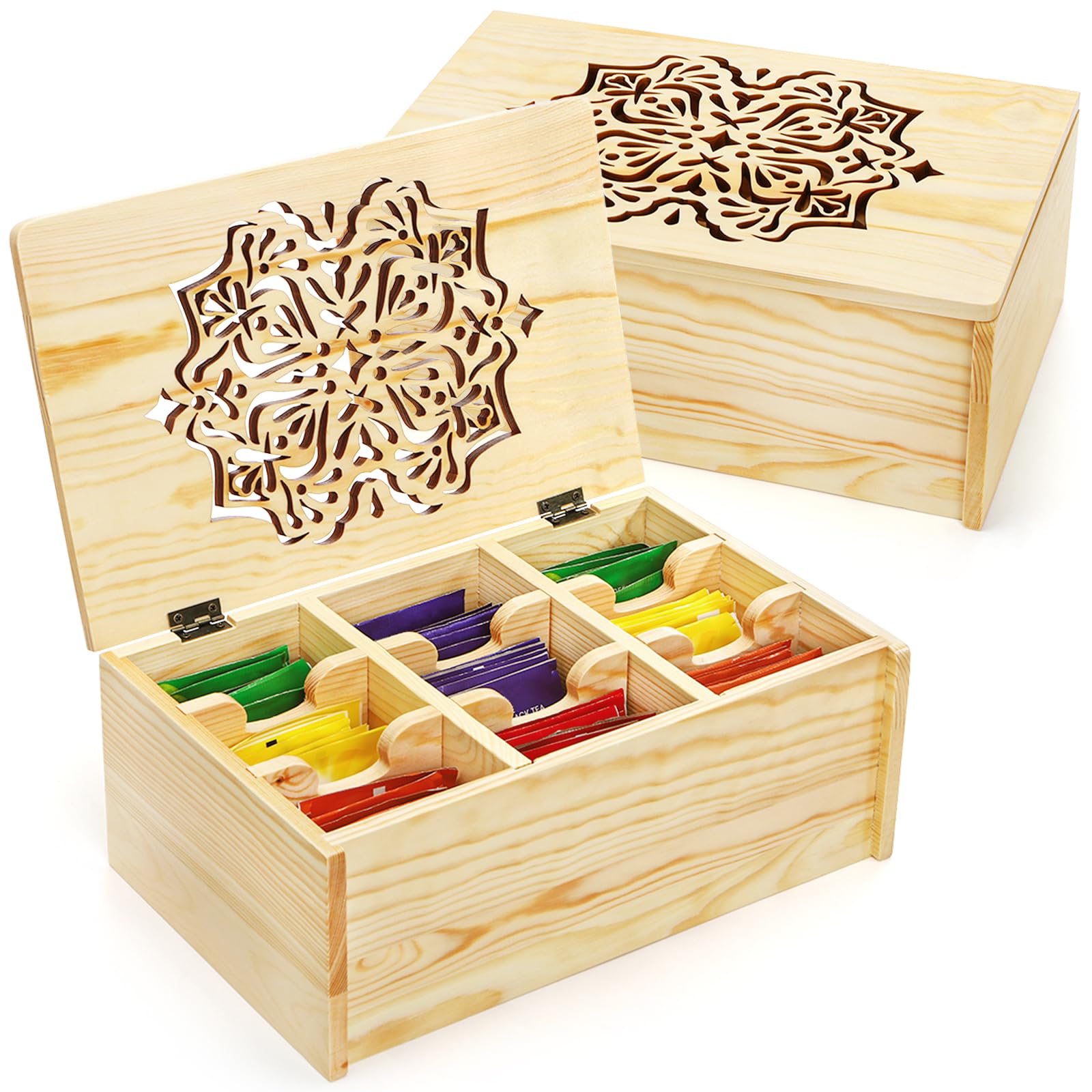WRINGKIT tea bag organizer with nine compartments keeps tea neatly sorted and accessible