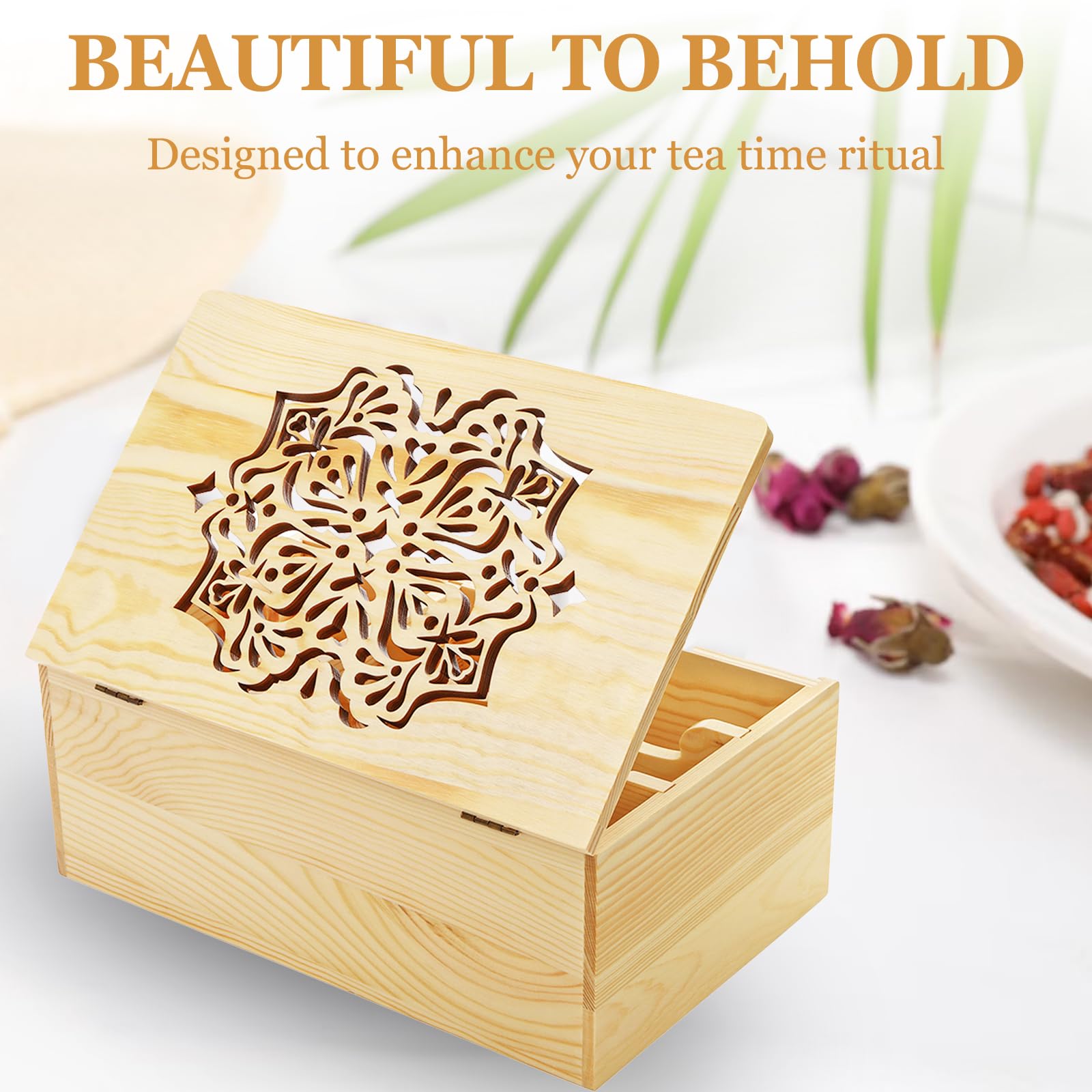 WRINGKIT tea storage chest blends rustic aesthetics with warm wood tones