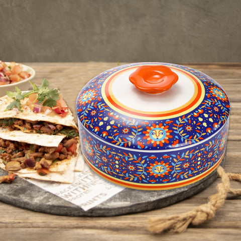 Gift-ready WRINGKIT tortilla warmer photographed in a festive setting.