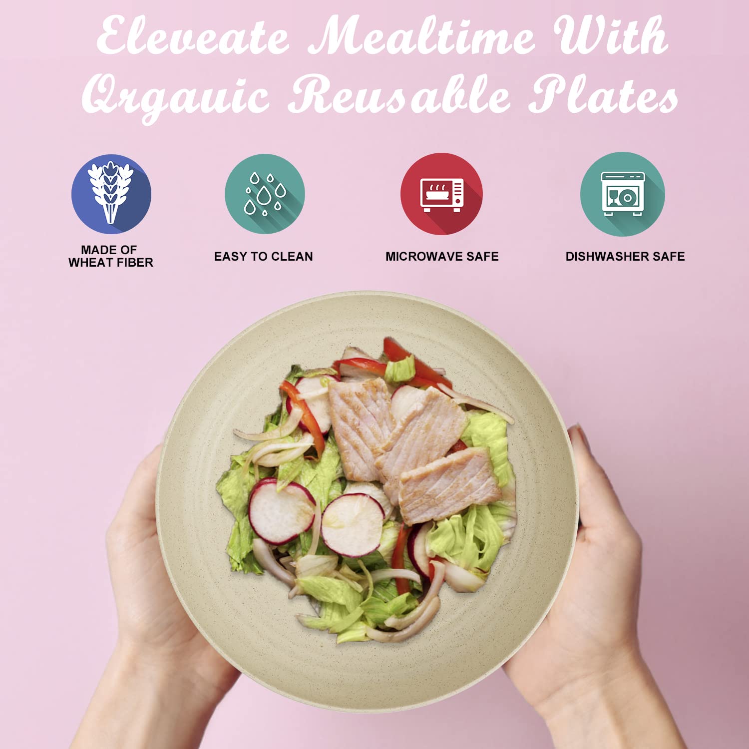 Wrova BPA-free plastic dinner plates promote safe everyday use
