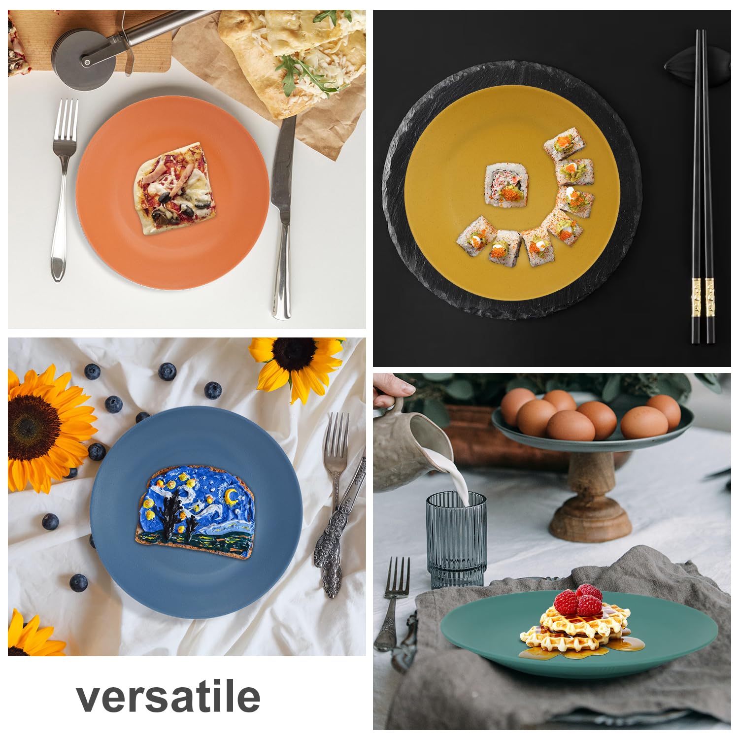 Wrova camping dining plates set for on-the-go meals and salads