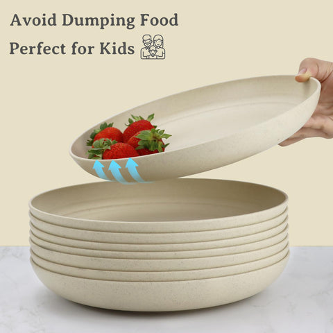 Wrova lightweight stackable plates save cabinet space for easy storage