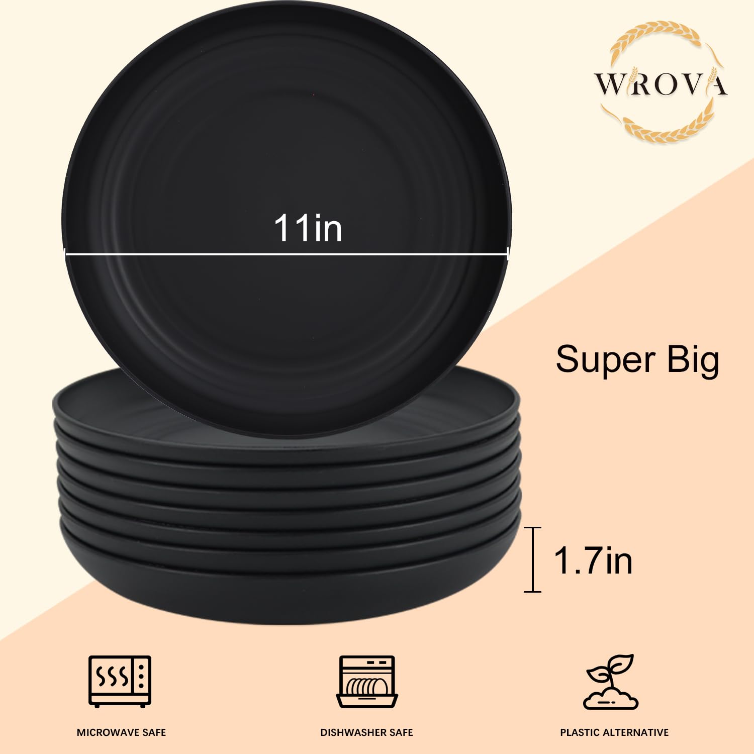 Wrova unbreakable plate highlighting durability for kids and outdoor dining.