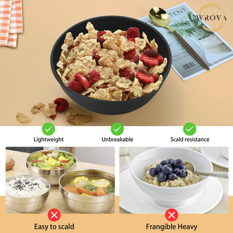 Wrova wheat straw bowls dishwasher-safe for easy cleanup