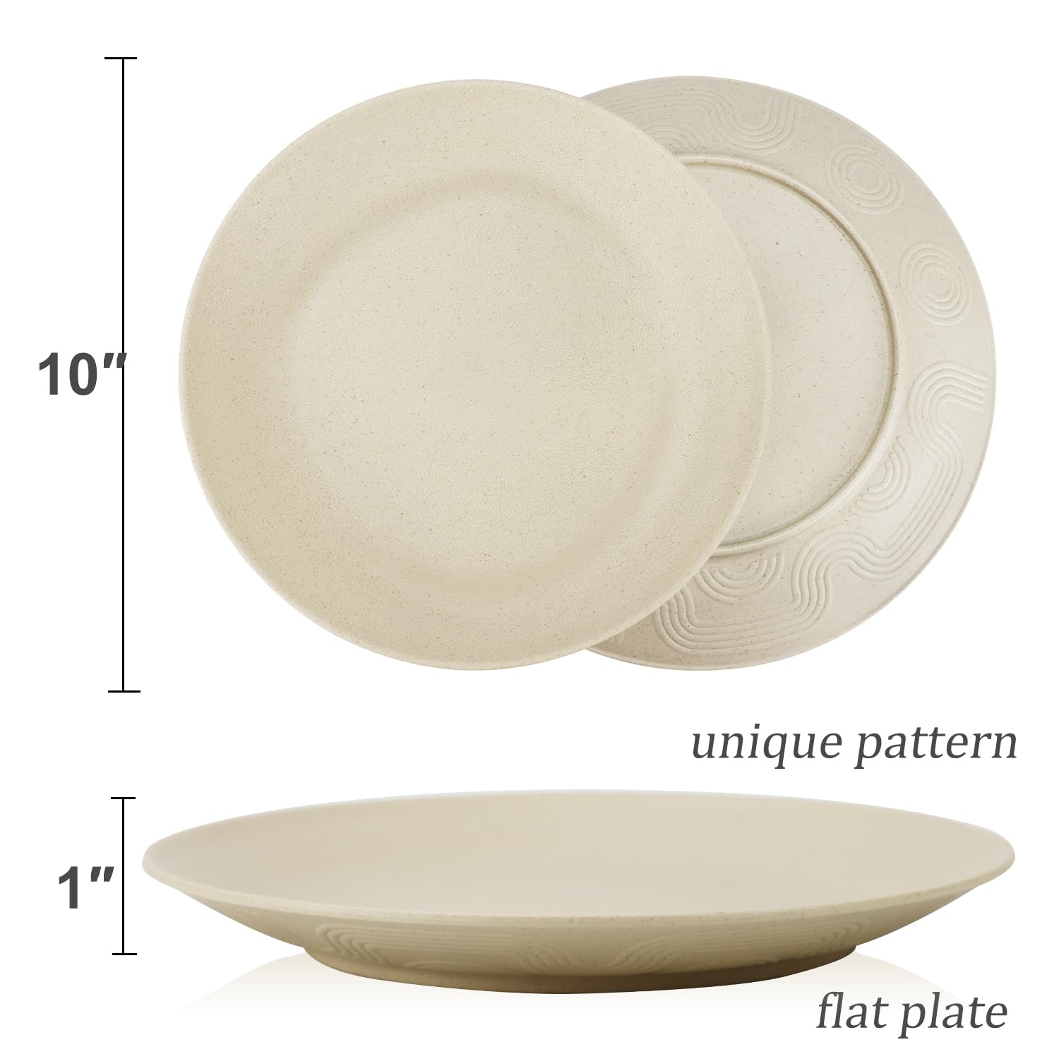 Wrova plate surface shows non-slip texture to keep foods steady.
