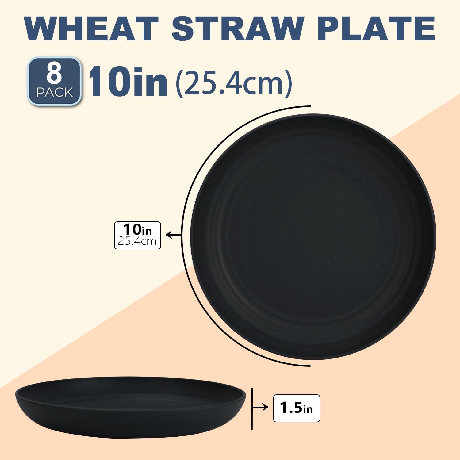 Wrova Wheat Straw Plates dishwasher-safe design for quick, easy cleanup.