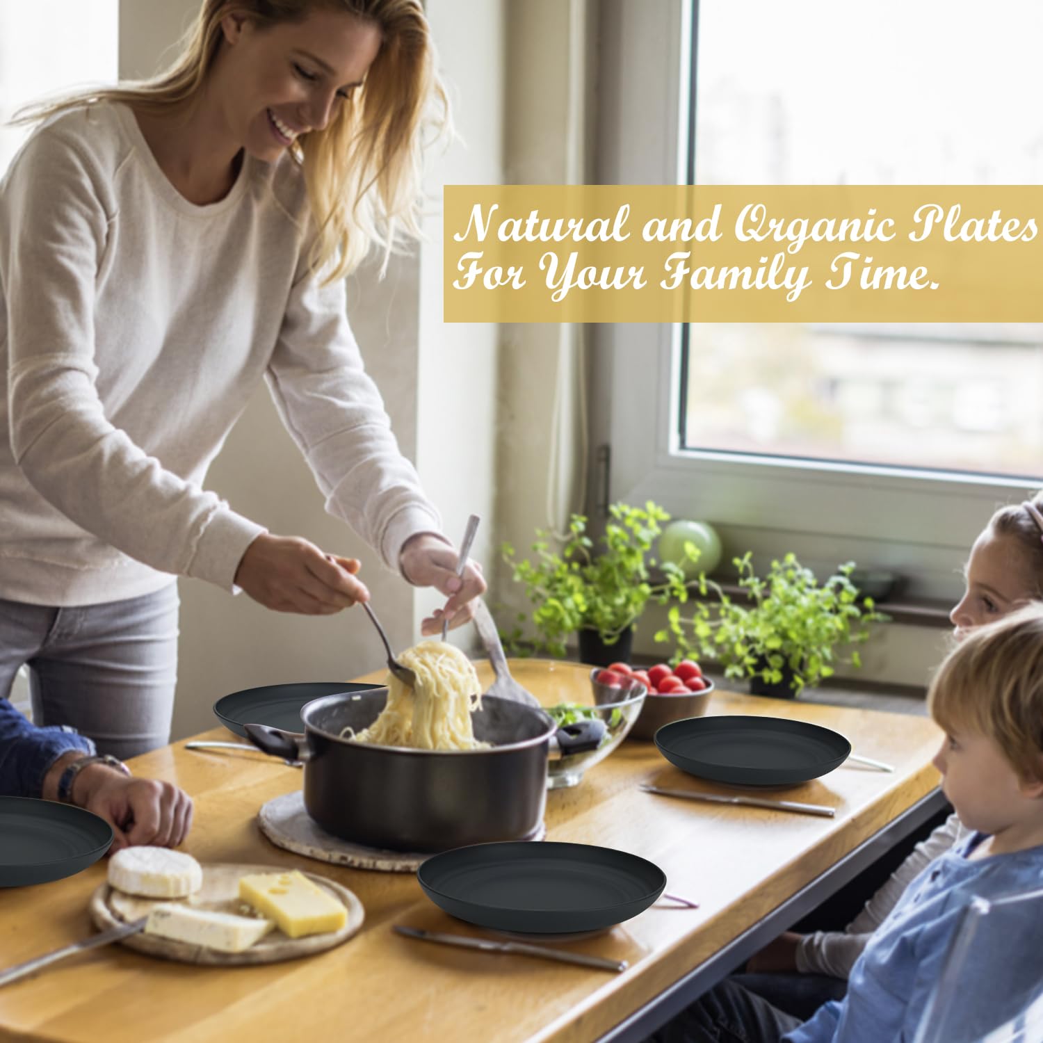 Wrova Wheat Straw Plates ideal for outdoor dining and RV trips