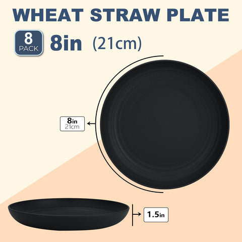 Wrova Wheat Straw Plates unbreakable design withstands drops, great for kids