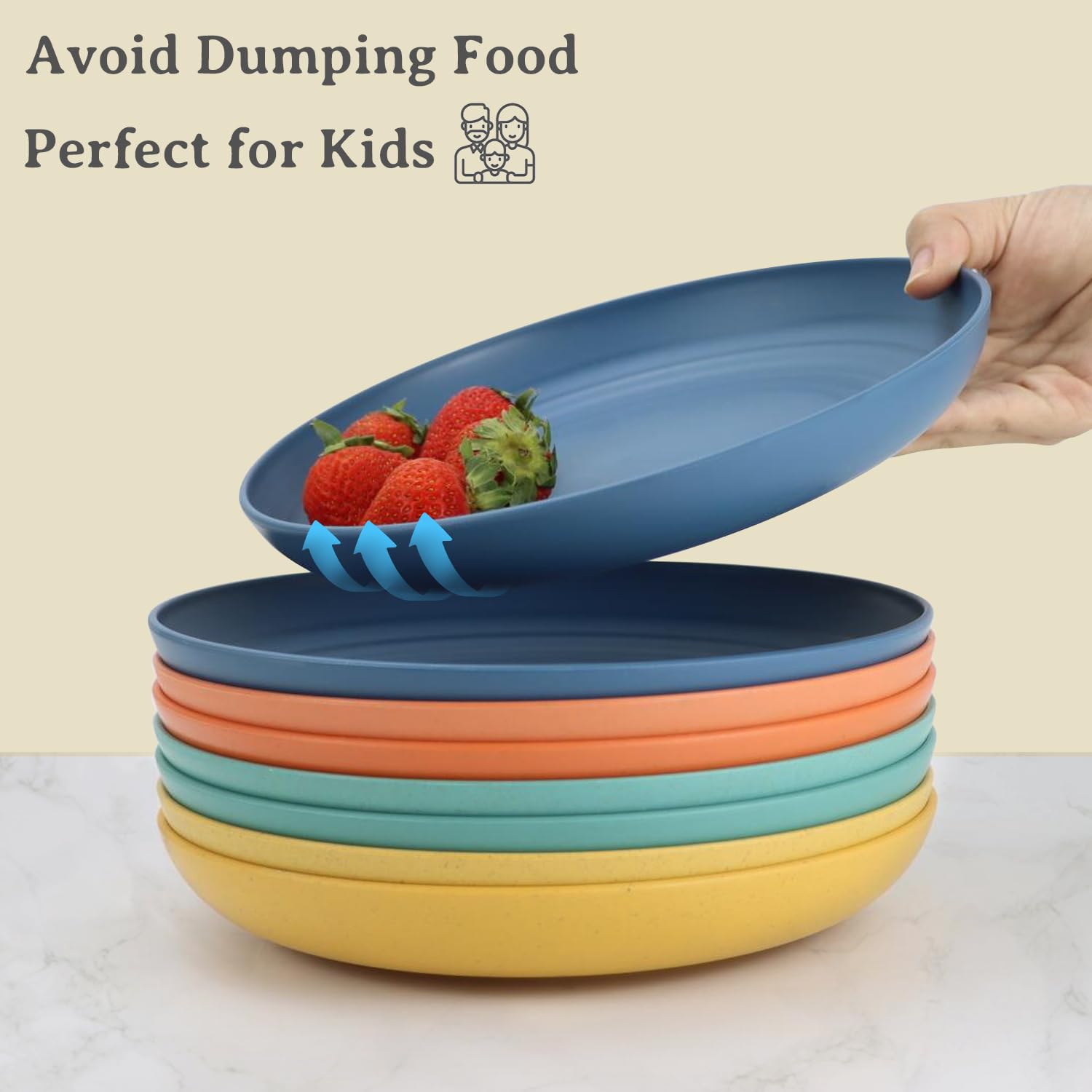 Wrova Wheat Straw Plates 9in BPA-free non-toxic material