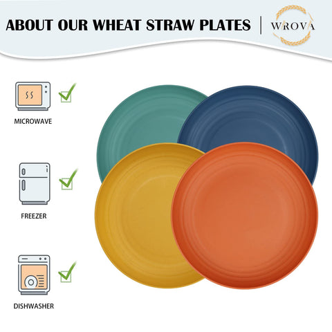 Wrova Wheat Straw Plates 9in temperature resistant from -4F to 248F