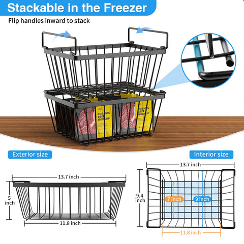 Wrrrlors stackable-baskets maximize vertical freezer storage
