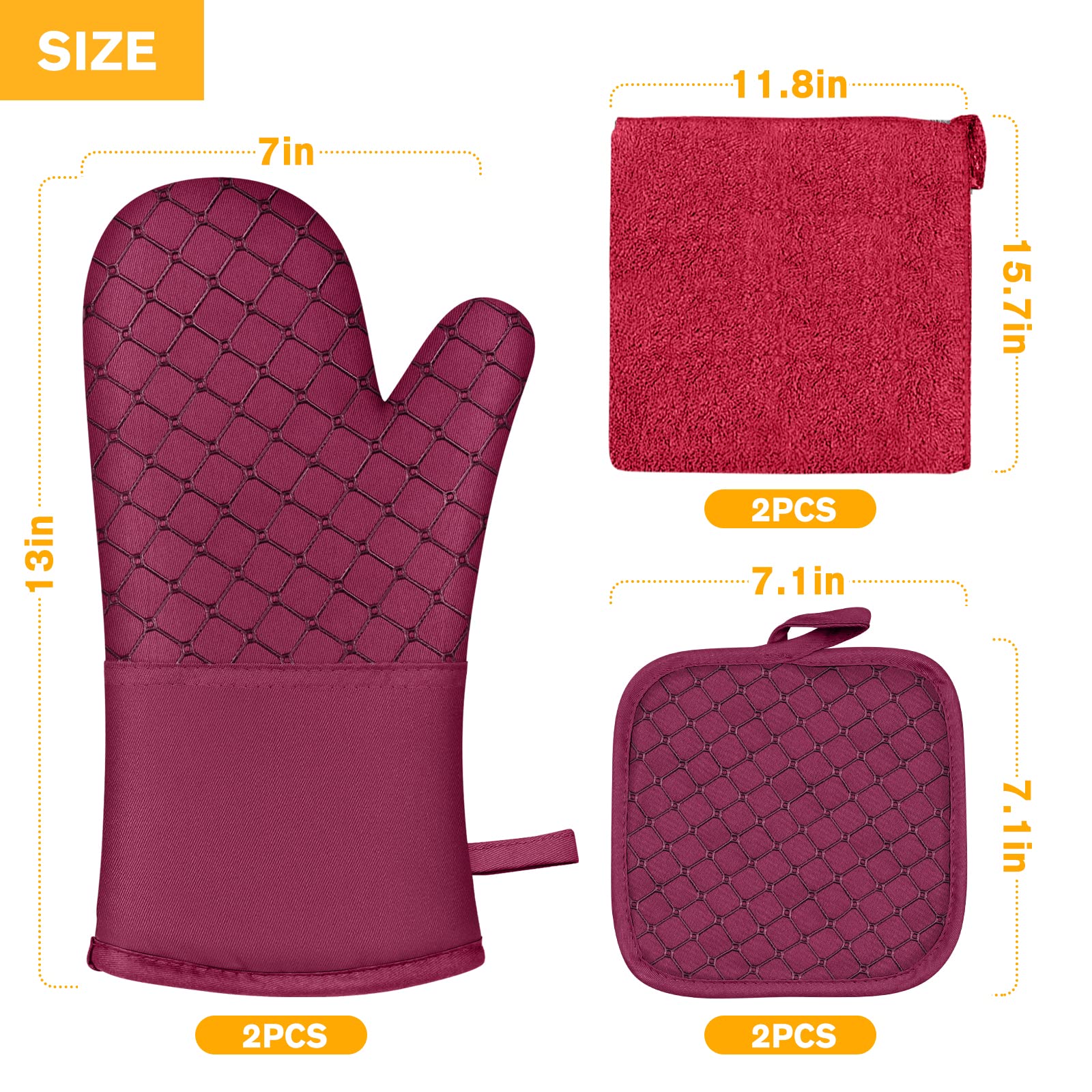 Wsedor red gift-ready kitchen set suitable for bakers.