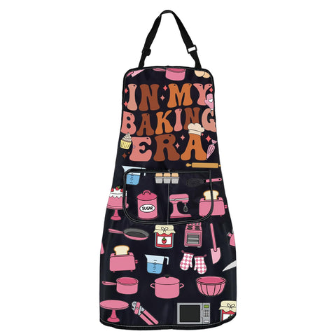 WSNANG Baking Era Apron - full front view with two pockets for mess-free cooking