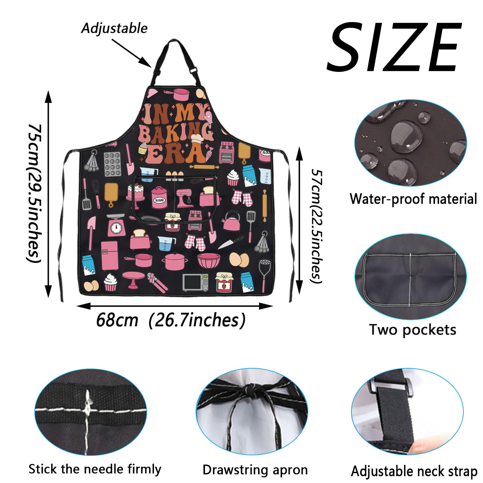 WSNANG Baking Era Apron - kitchen scene showcasing easy cleaning and storage