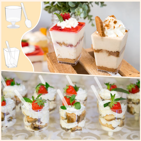 wtarabur round 5oz goblets for parfaits and individual treats at celebrations.