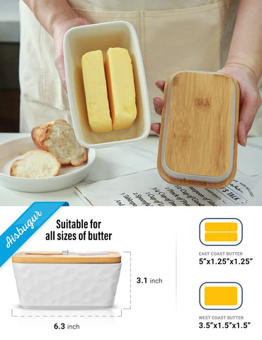 wtisan butter dish lid side view highlighting double silicone seal for freshness