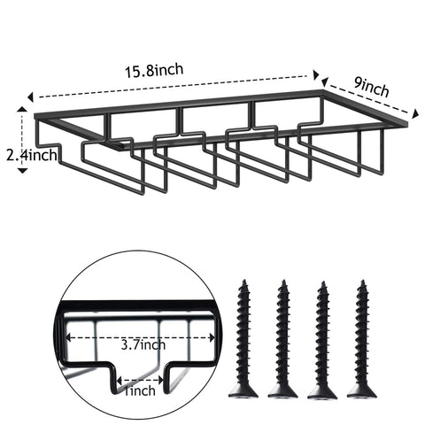 Wtiujhg stemware holder four rows enables quick access and stacking