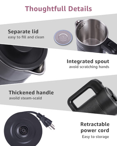 WTJMOV auto shut-off and boil-dry protection ensure safe operation.