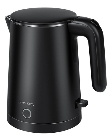 WTJMOV electric kettle compact 1L on counter for quick tea brewing