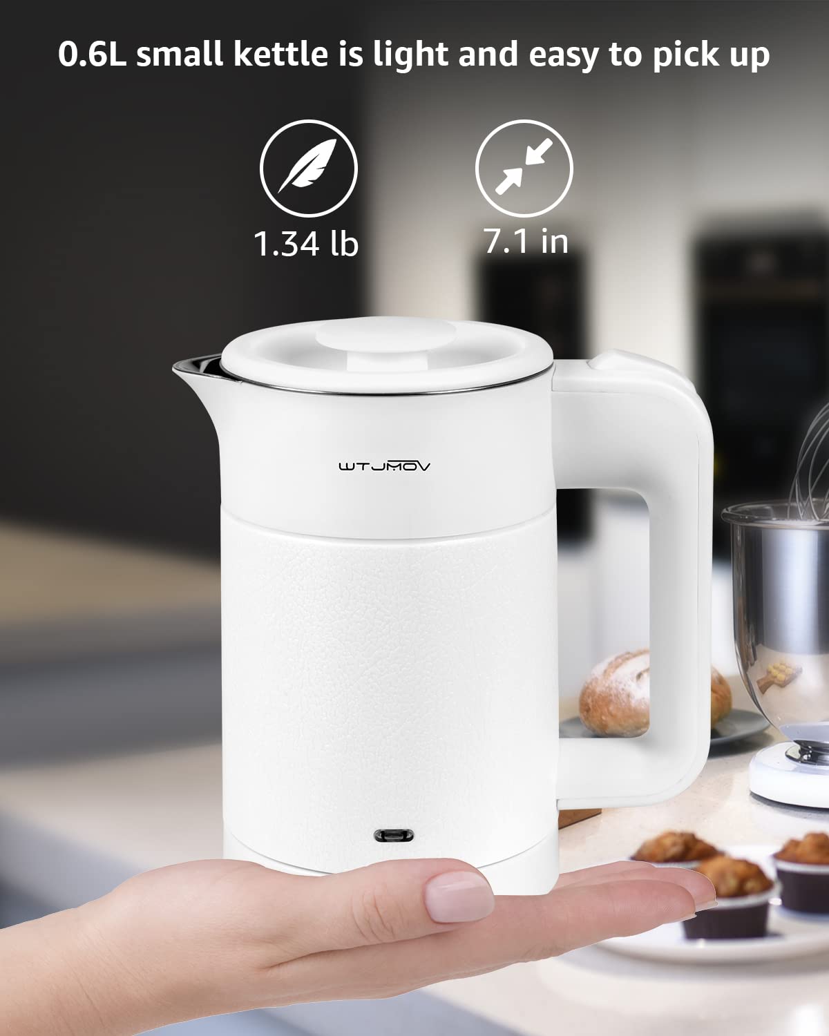 WTJMOV kettle with automatic shut-off for safe operation.