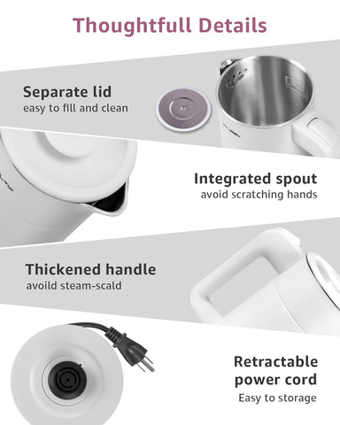 WTJMOV separate lid enables easy filling and cleaning.
