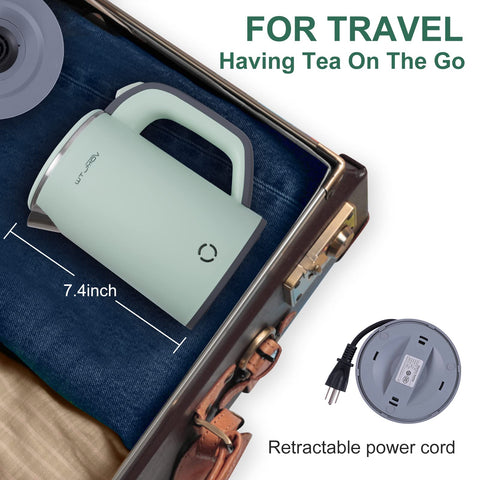 WTJMOV compact kettle ready for camping or RV trips with quick hot water