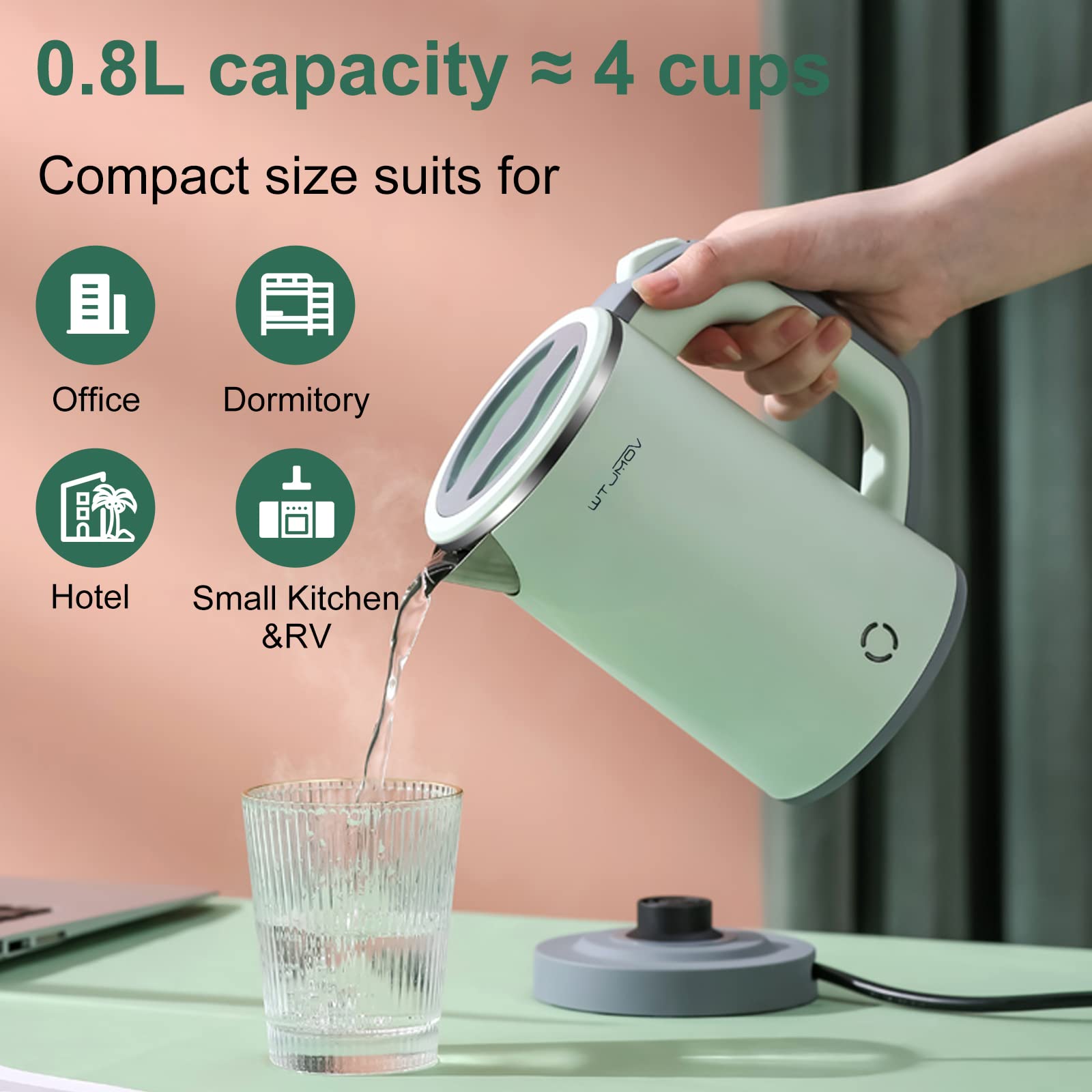 WTJMOV kettle wide opening simplifies cleaning and refilling after use
