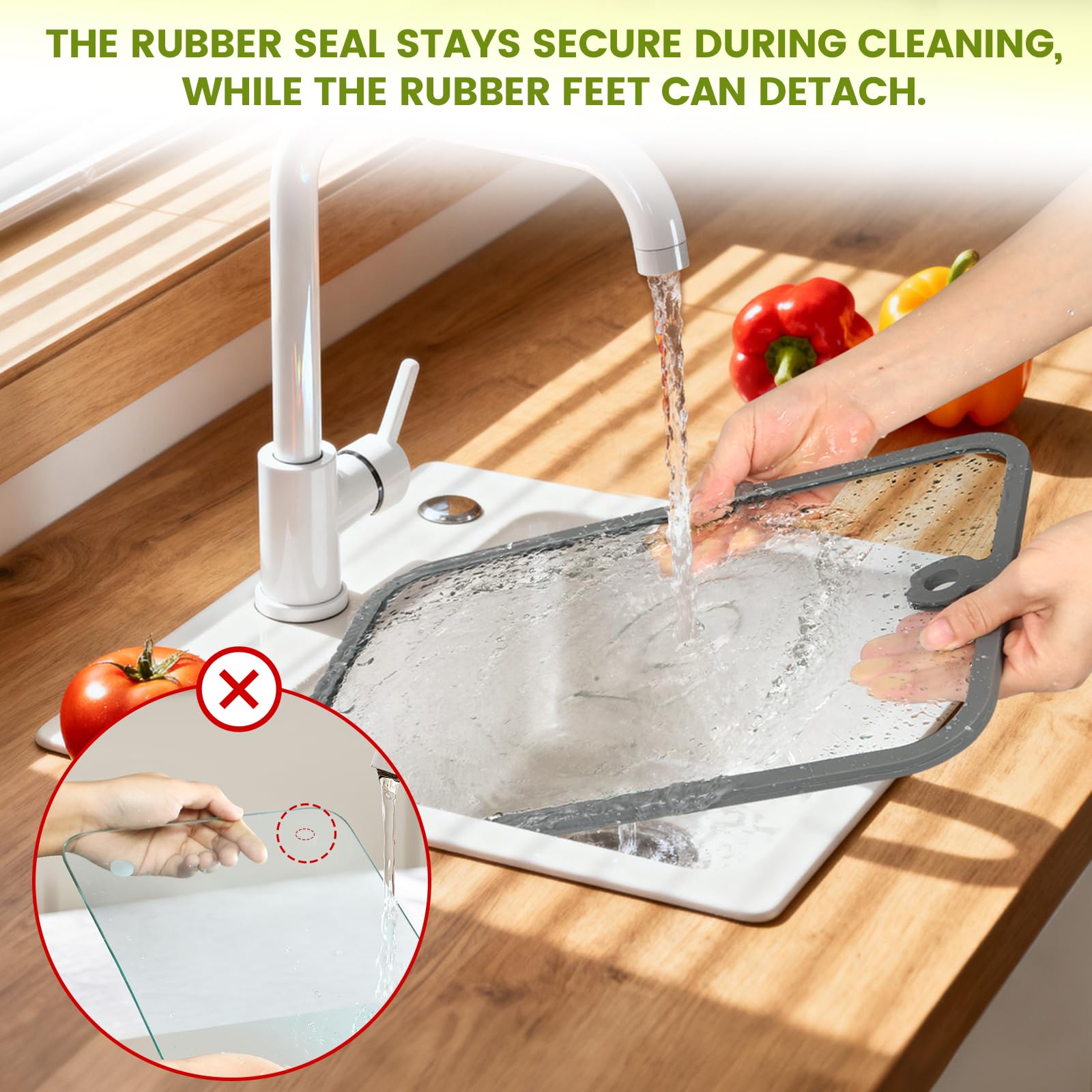 WTXHOP glass cutting board 11x15 offers versatile prep space.