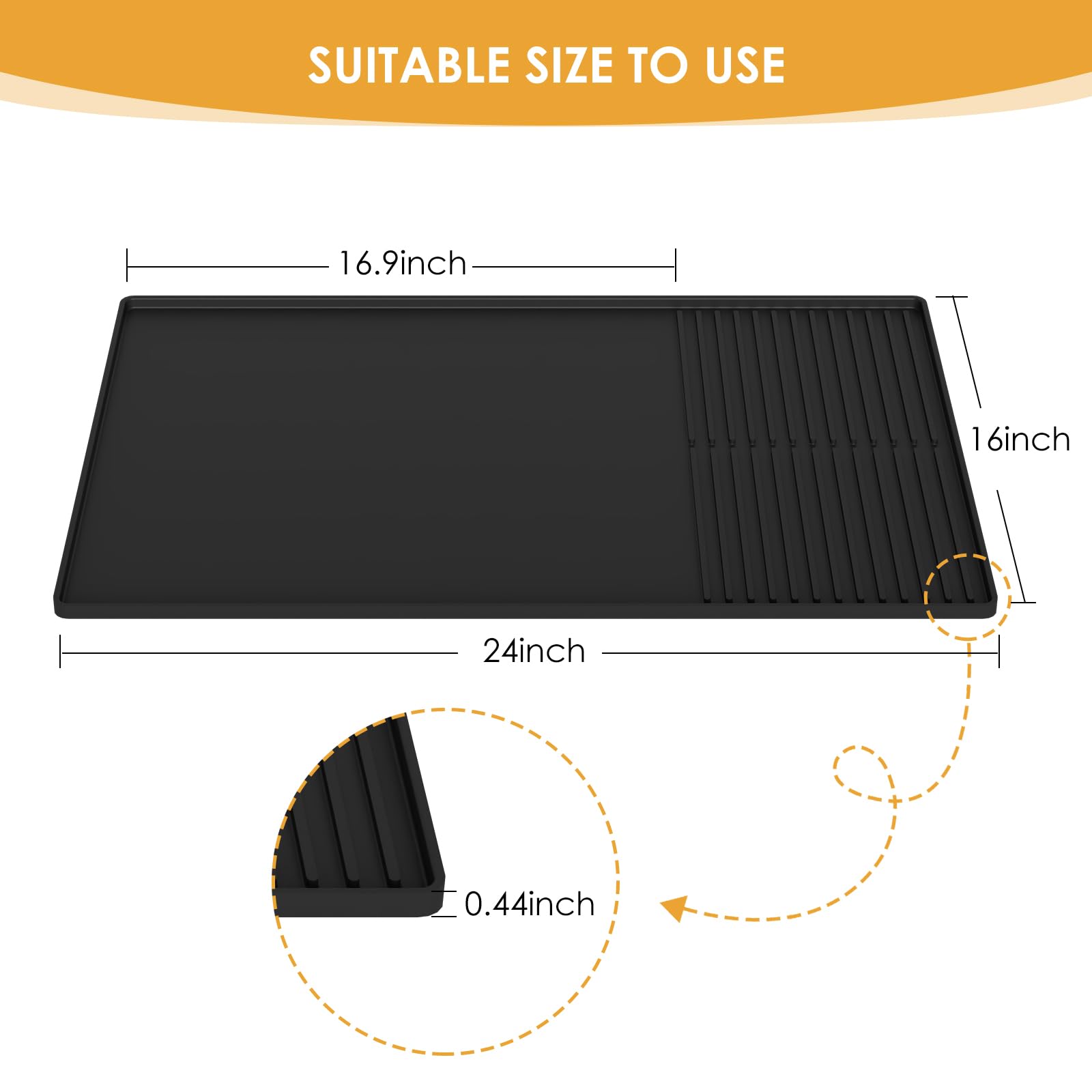 WUDIALIEN silicone coffee mat with anti-slip backing for stable placement