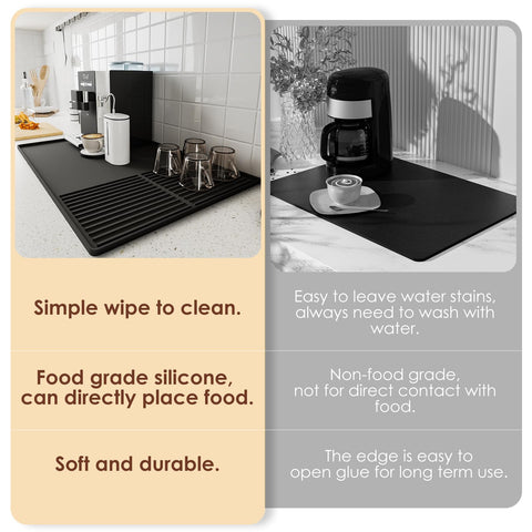 WUDIALIEN durable silicone coffee mat resists heat and cleans easily