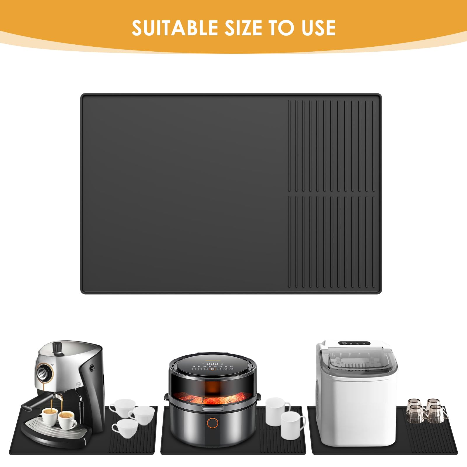 WUDIALIEN silicone coffee mat versatile for countertops, sinks and bars