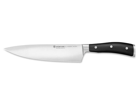 Wusthof Classic IKON 8-Inch Chef's Knife blade close-up for precise slicing