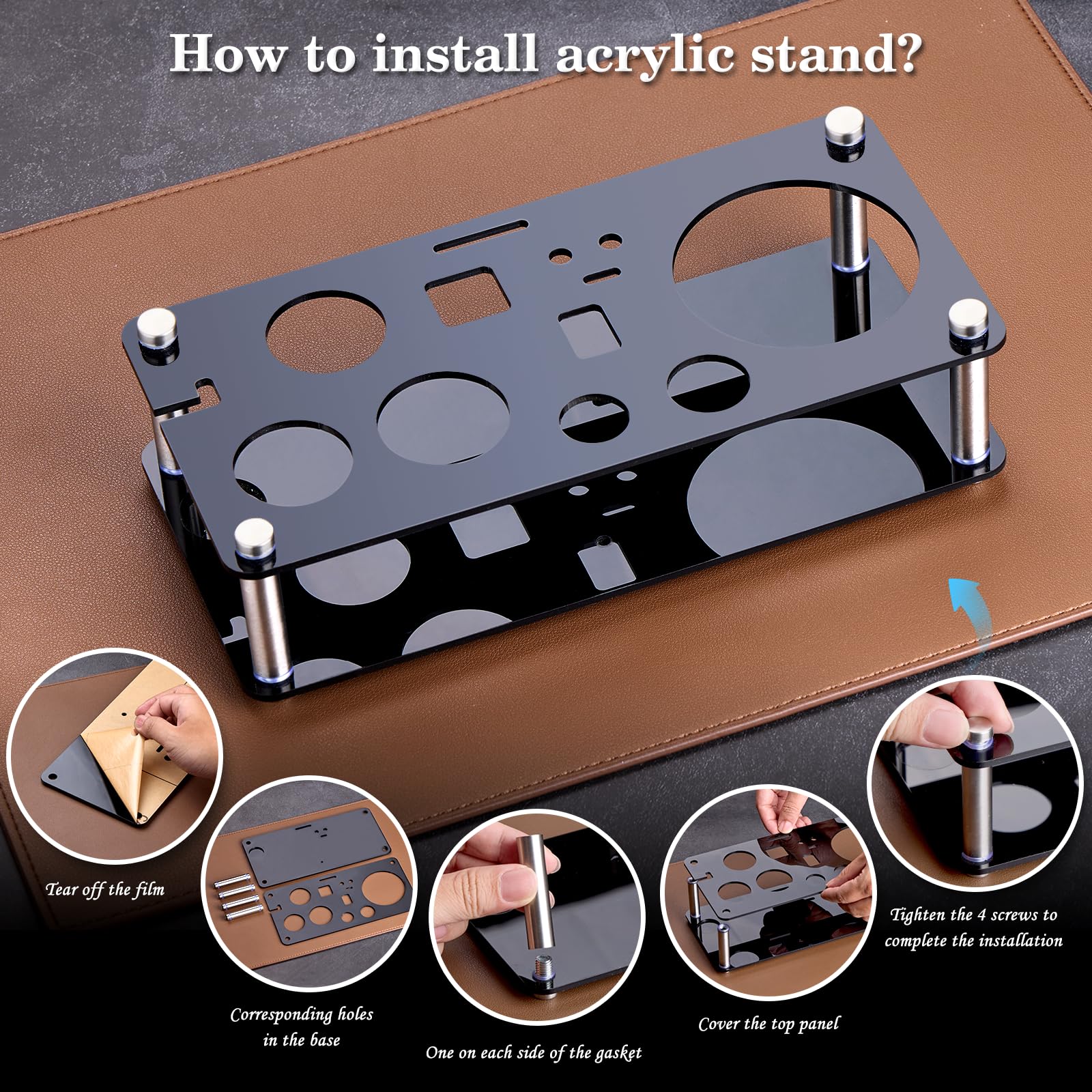 Wukuna acrylic stand neatly displays tools and saves counter space