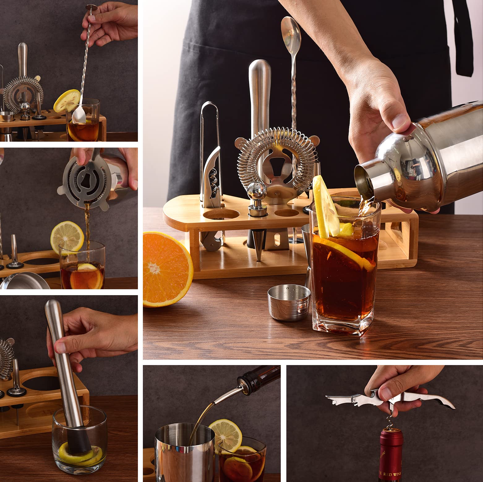 Wukuna bar spoon and muddler for layered flavors