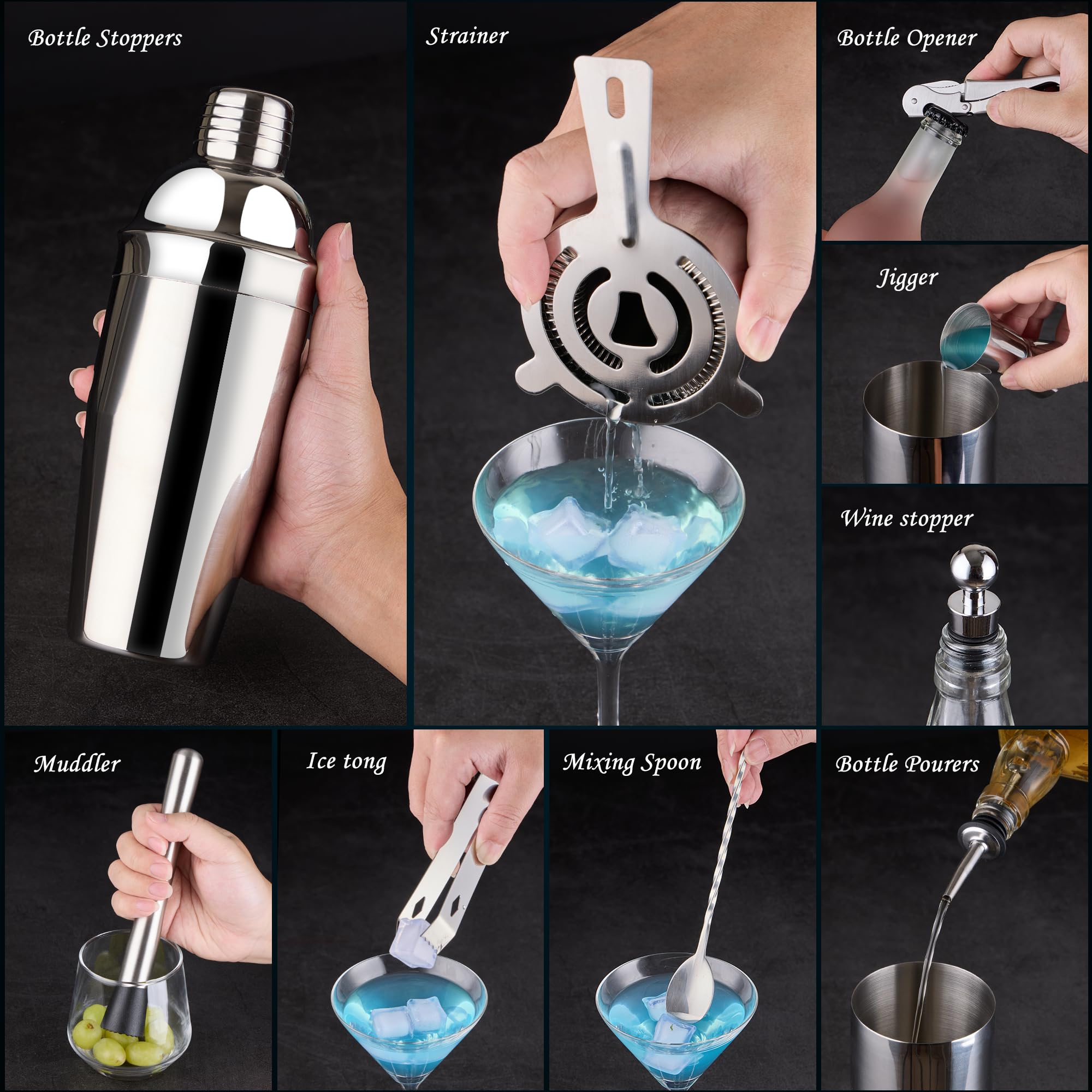 Wukuna acrylic stand neatly displays the 15-piece kit for easy access