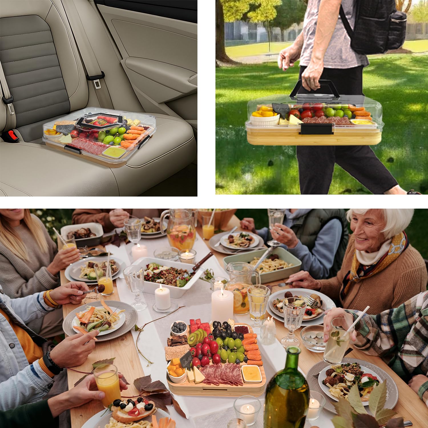 Wulumi charcuterie board offers ample space for meats, cheeses, fruits.