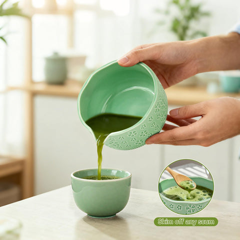 Wurmenin matcha scoop provides precise measuring for consistent prep.