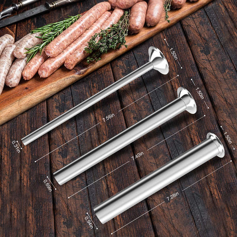 Wutfly stainless steel sausage tubes with LEM fit for smooth operation.