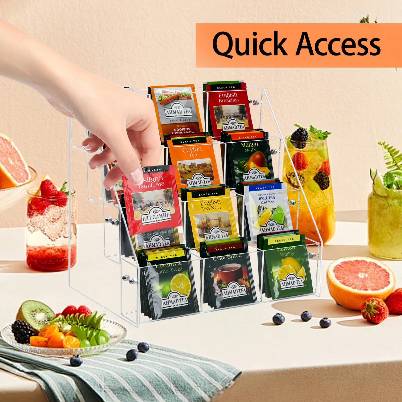 Wuudy office breakroom tea organizer for workspaces.