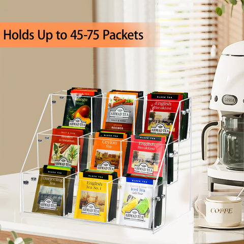 Wuudy tea bag organizer with removable layers offering flexible arrangement options